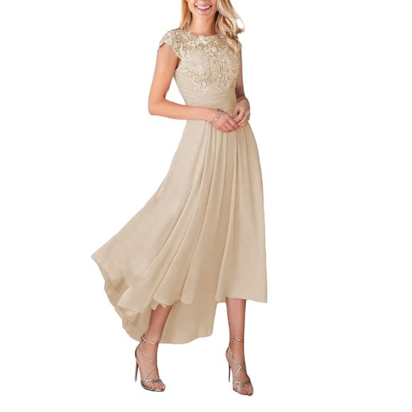 Lover Kiss Dresses & Skirts - NWT [Lover Kiss] Champagne High-Low Dress w/Pockets Women's Size 6